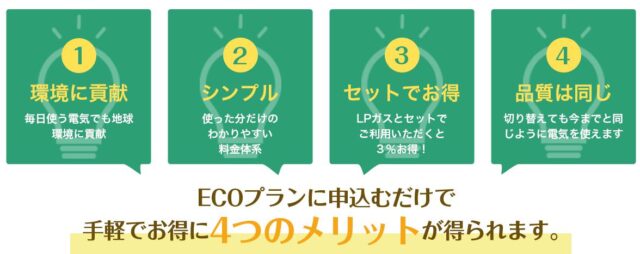 はりま電力 シンプル電灯ECOプラン 特徴